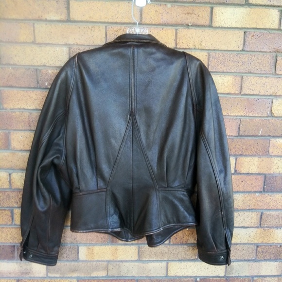 Wilson's Cropped Brown Leather Jacket Zip Liner M - Picture 6 of 8